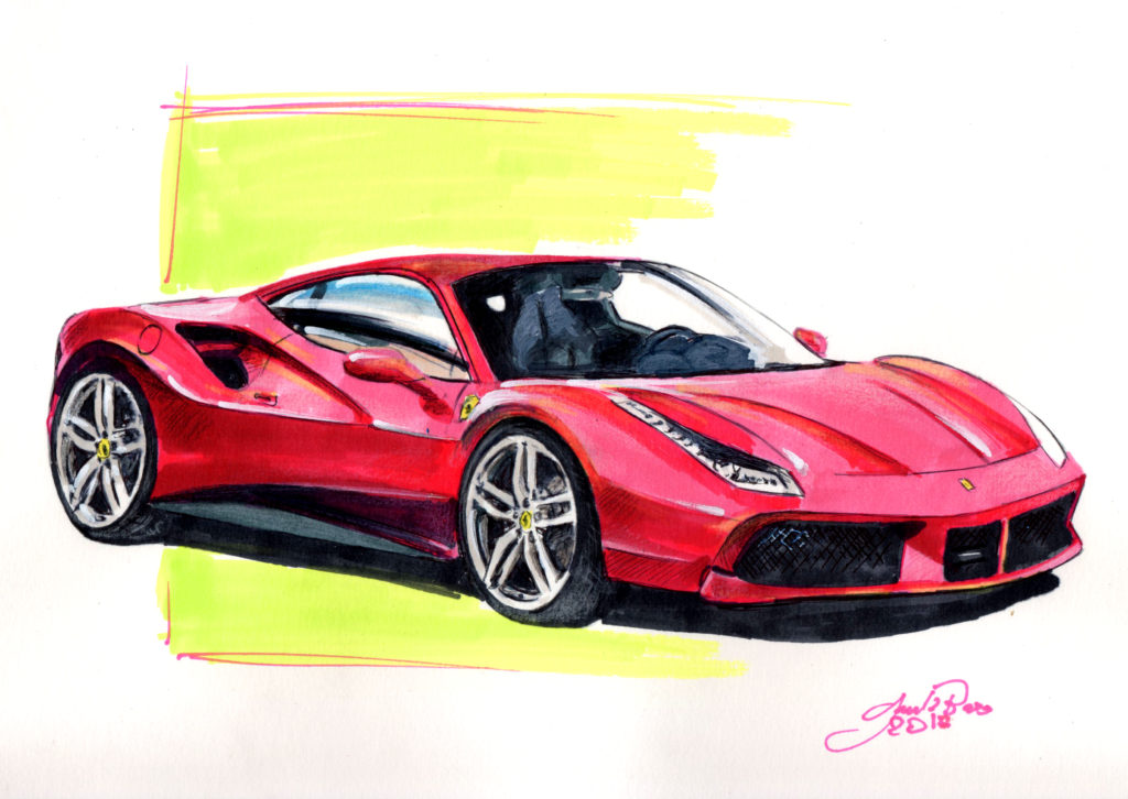 dessin-ferrari-488