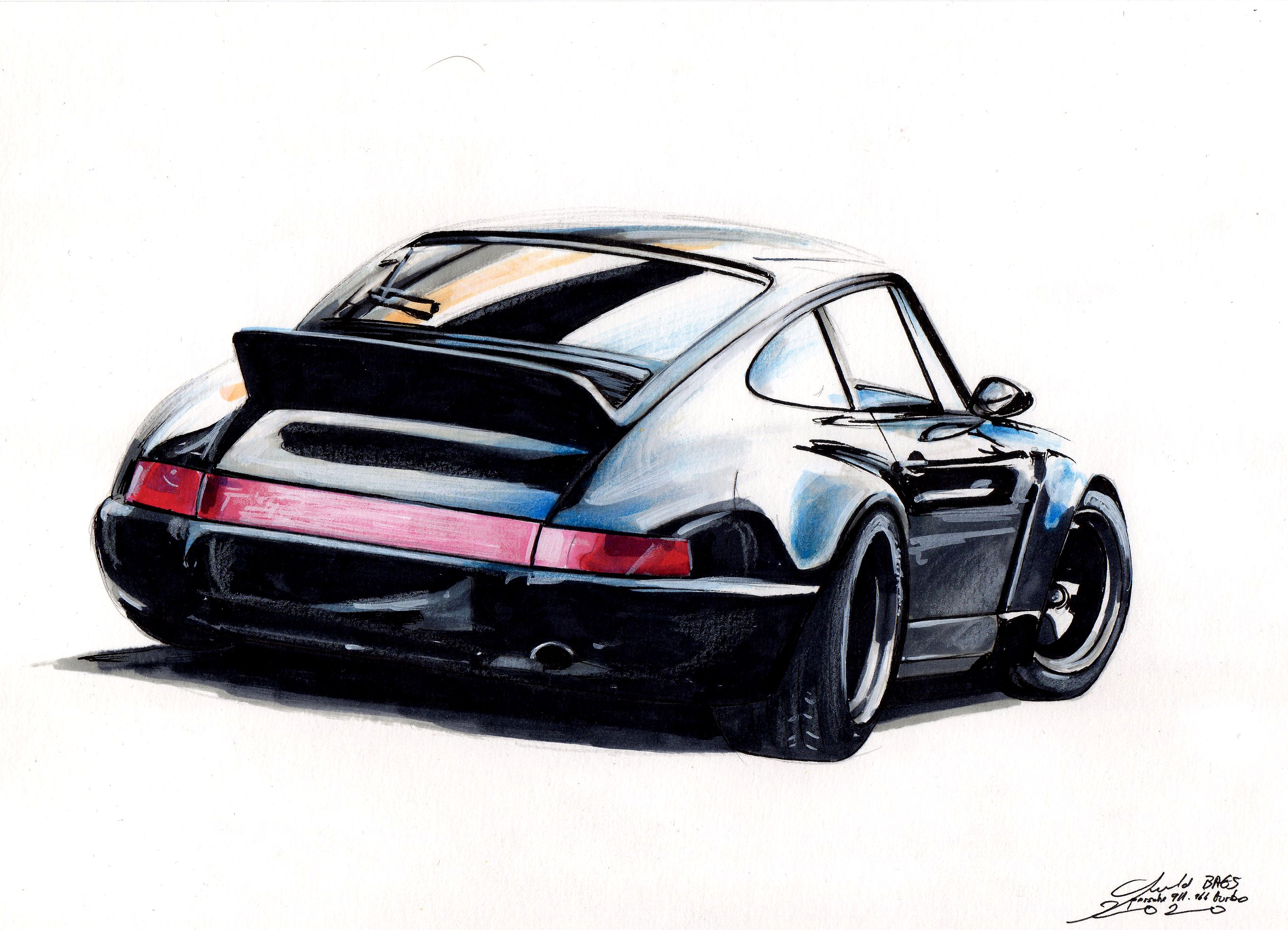 dessin-porsche-964-t