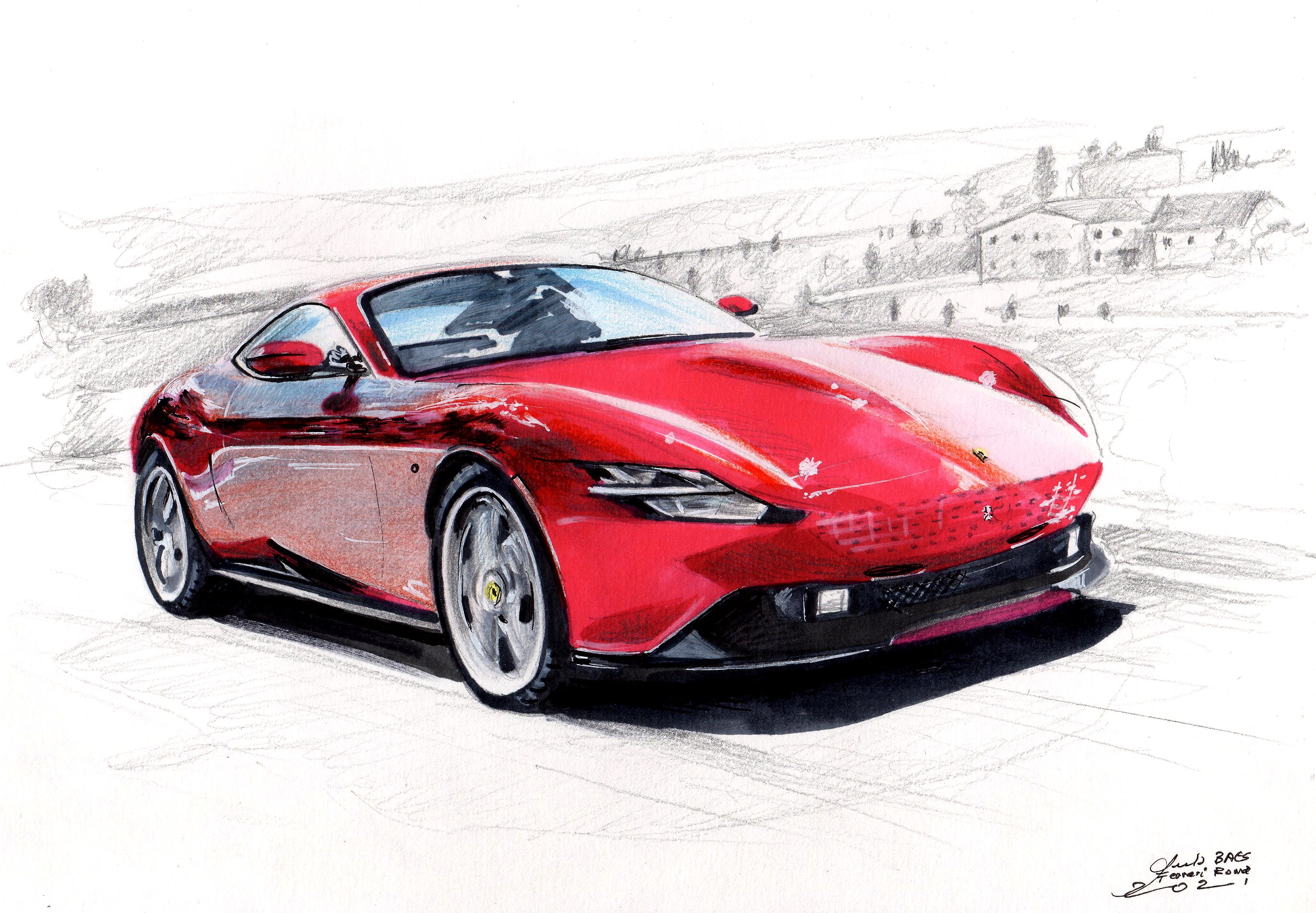 dessin-ferrari-roma