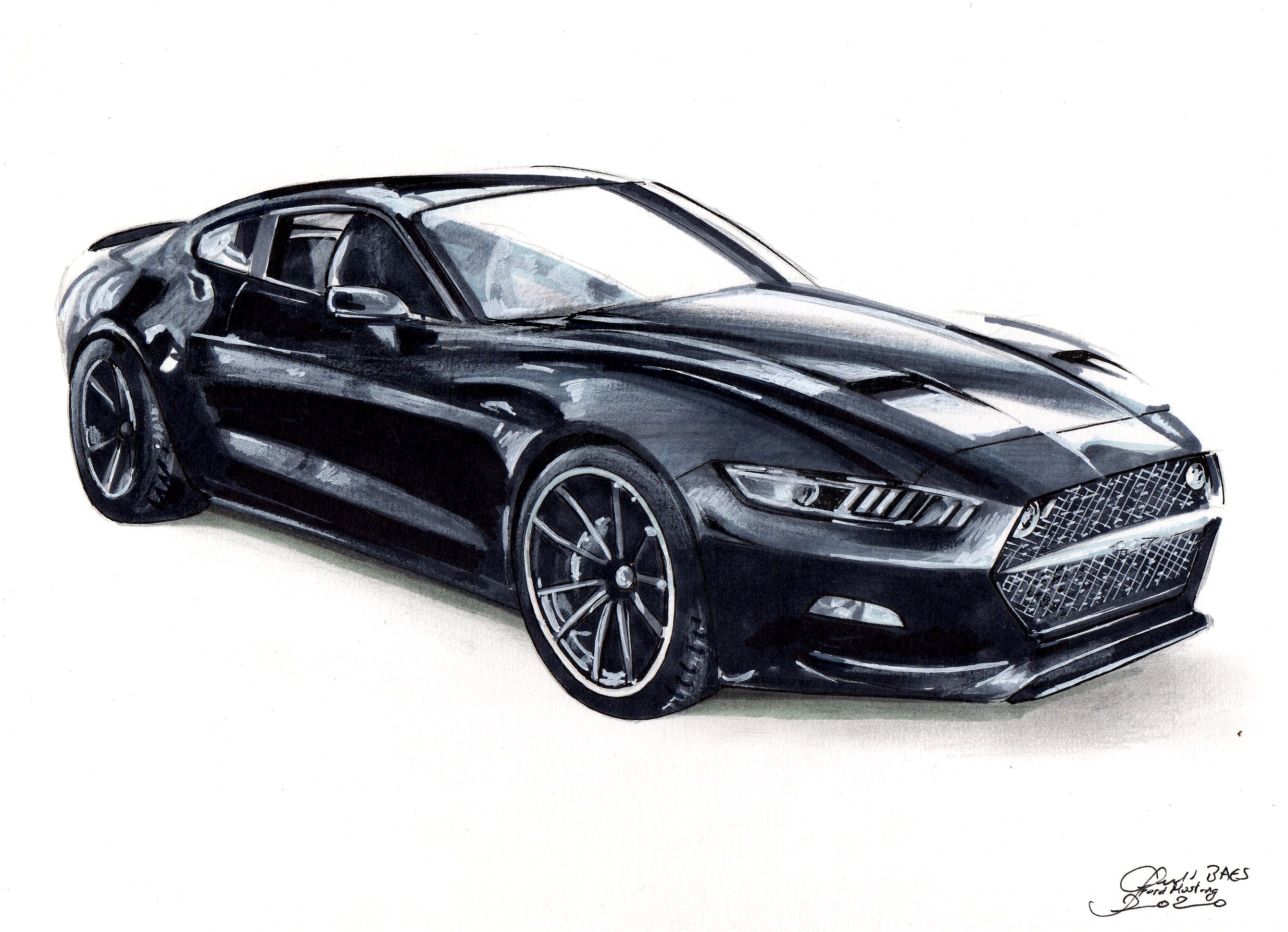 dessin-mustang