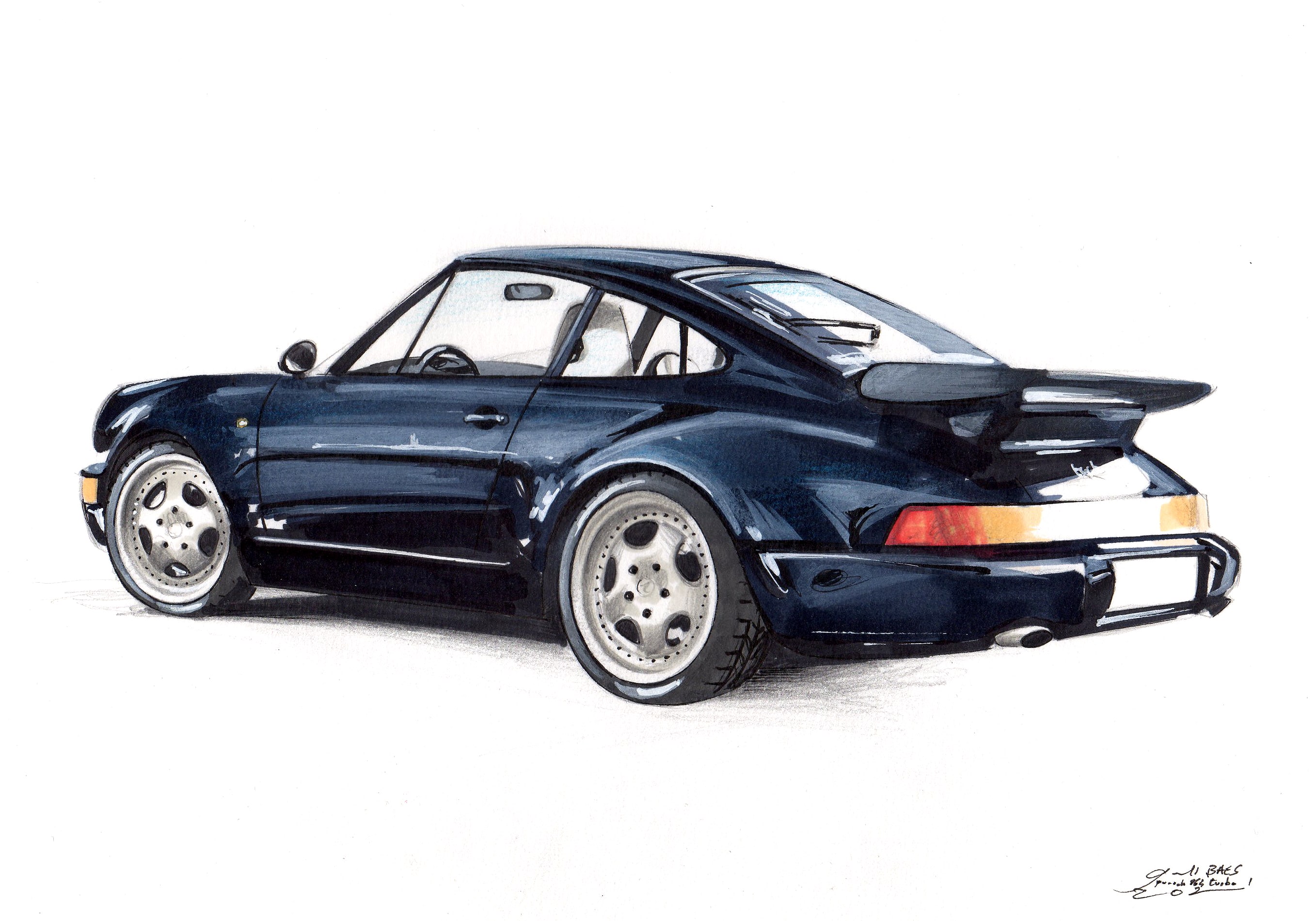 dessin-porsche-964-turbo