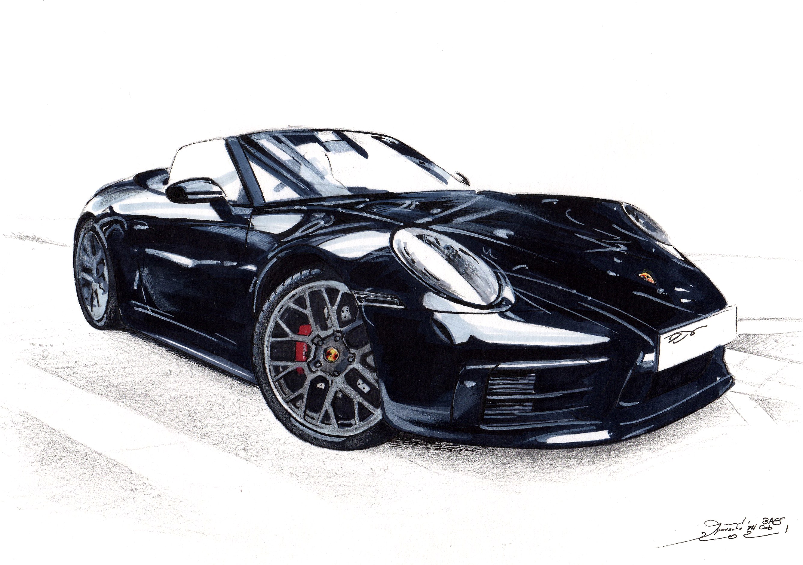 dessin-porsche-992-cab